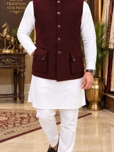 GUN POCKET WOOL KOTI - M Nahru Jacket