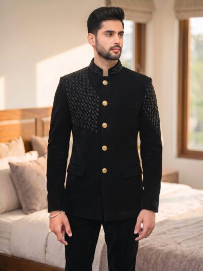 Naganaray Safa House Midnight Royal Jodhpuri Suit