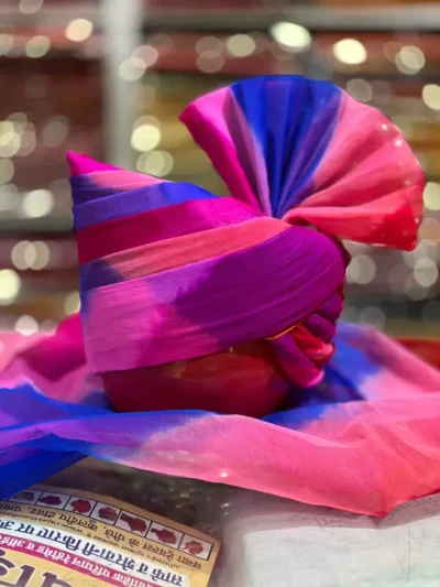 Piyor Safa 1032 - Pink Blue Wedding Turban